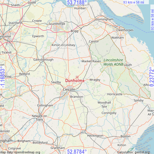Dunholme on map