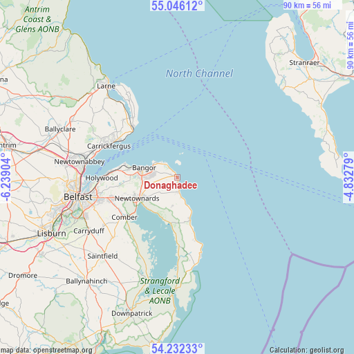 Donaghadee on map