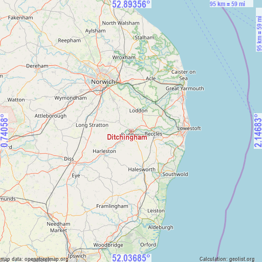 Ditchingham on map