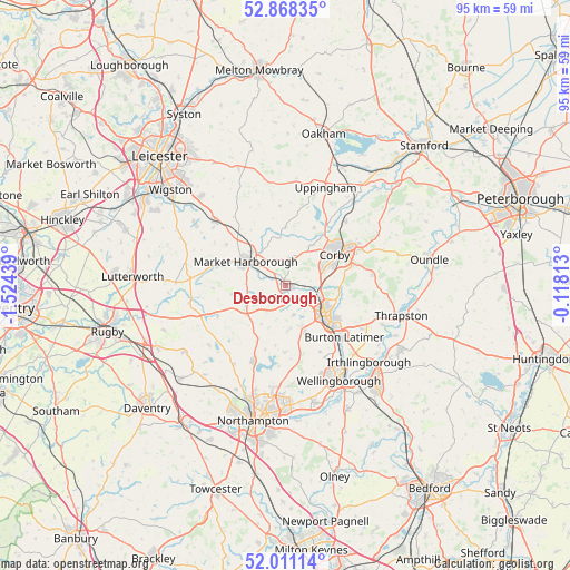 Desborough on map
