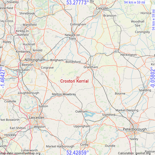 Croxton Kerrial on map