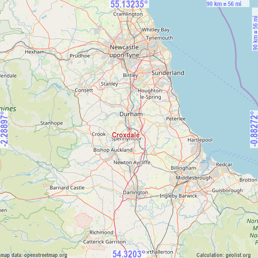 Croxdale on map
