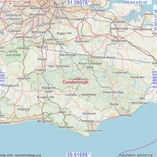 Crowborough on map