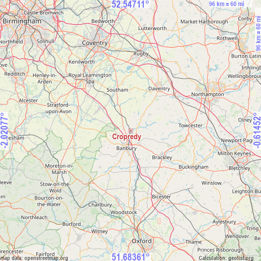 Cropredy on map