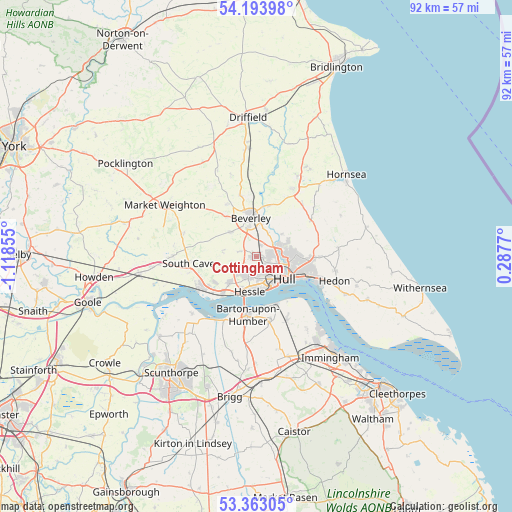 Cottingham on map