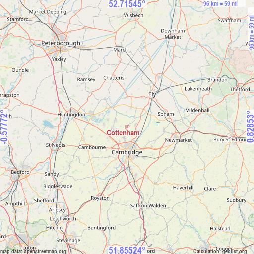 Cottenham on map