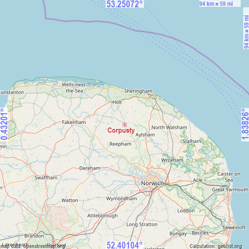 Corpusty on map