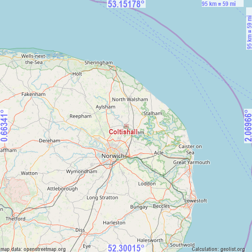 Coltishall on map