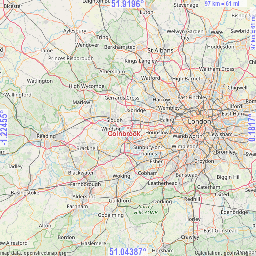 Colnbrook on map