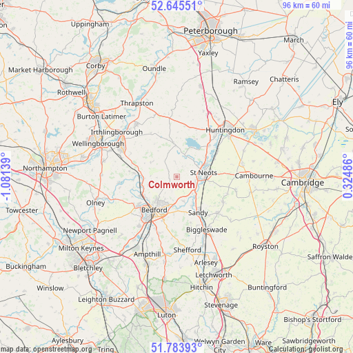 Colmworth on map