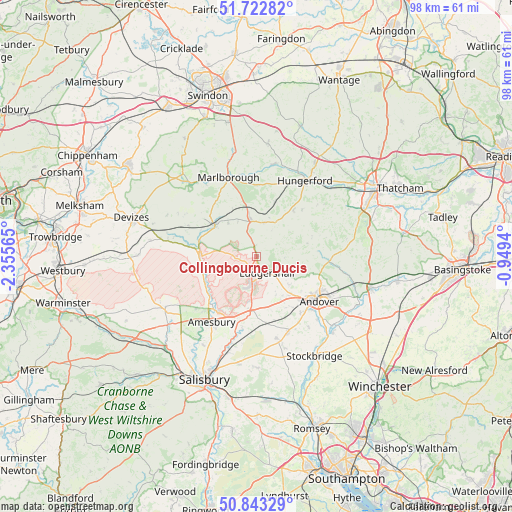 Collingbourne Ducis on map