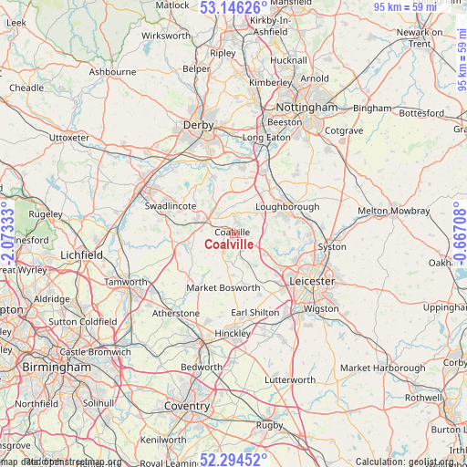 Coalville on map