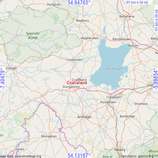 Coalisland on map