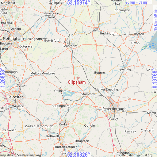Clipsham on map