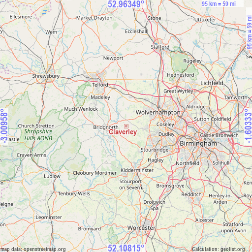 Claverley on map