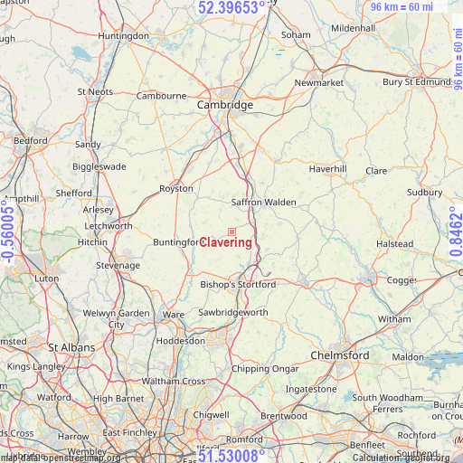 Clavering on map