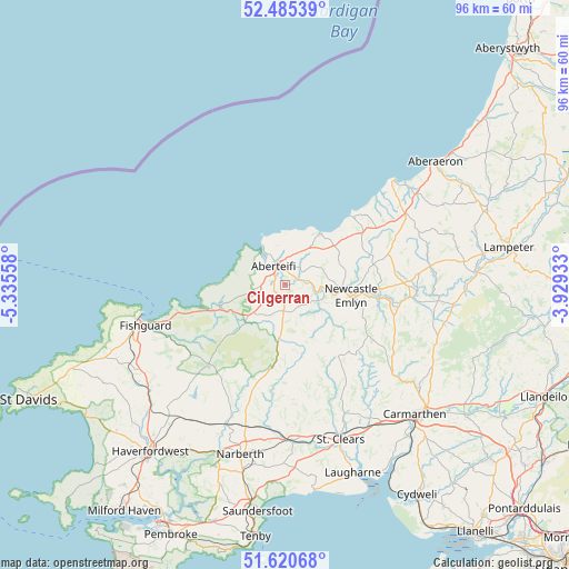 Cilgerran on map