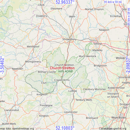 Church Stretton on map