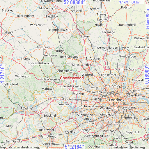 Chorleywood on map
