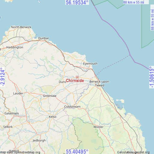 Chirnside on map