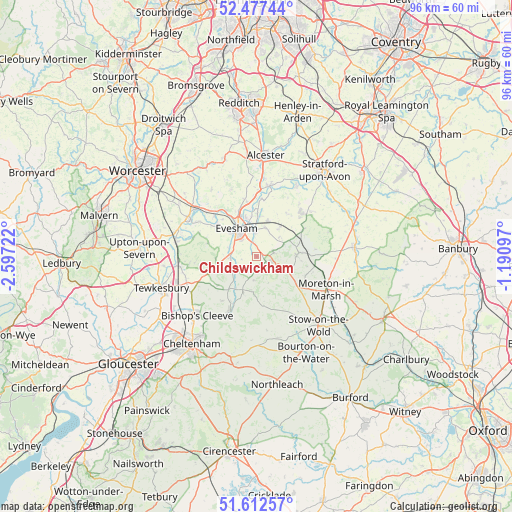Childswickham on map