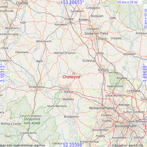 Chetwynd on map