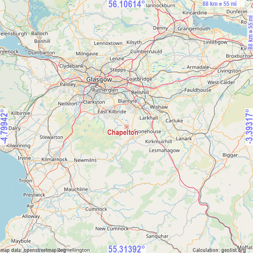 Chapelton on map