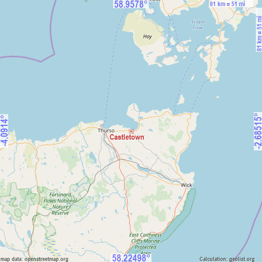 Castletown on map
