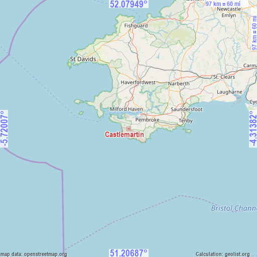 Castlemartin on map