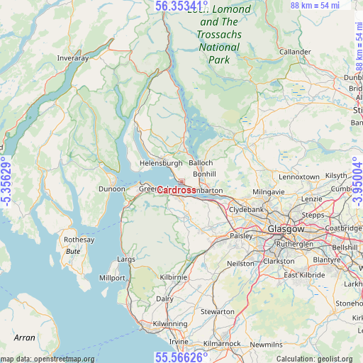 Cardross on map