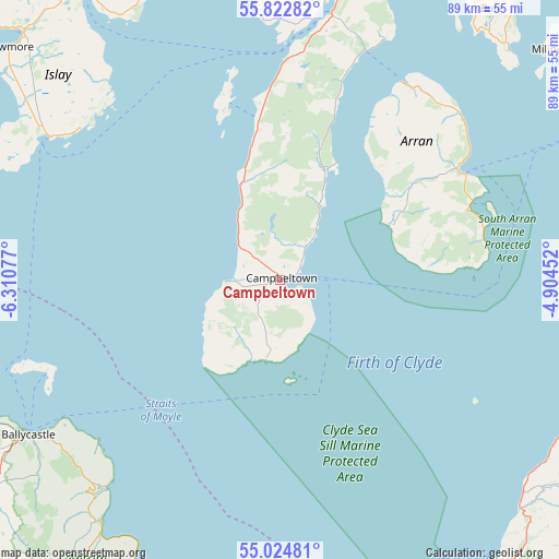 Campbeltown on map