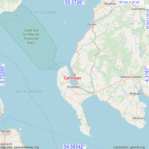 Cairnryan on map