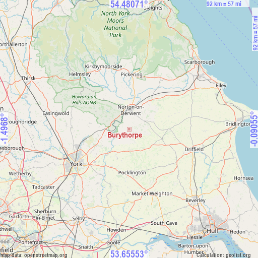 Burythorpe on map