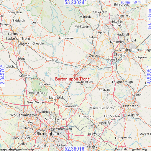 Burton upon Trent on map