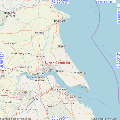 Burton Constable on map