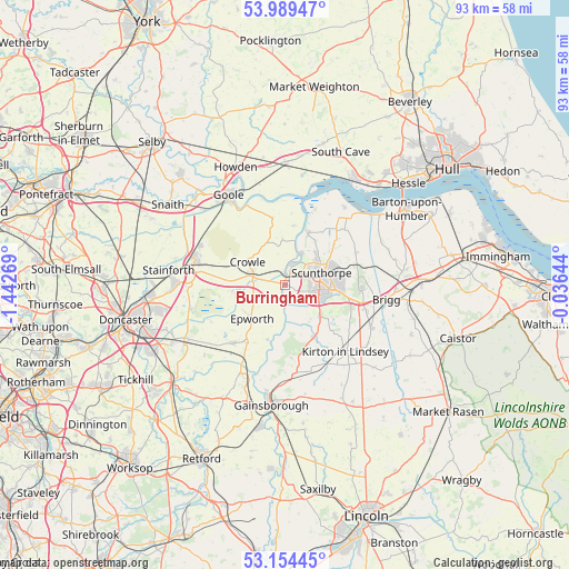 Burringham on map