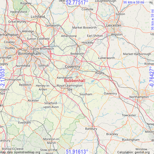 Bubbenhall on map