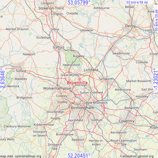 Brownhills on map