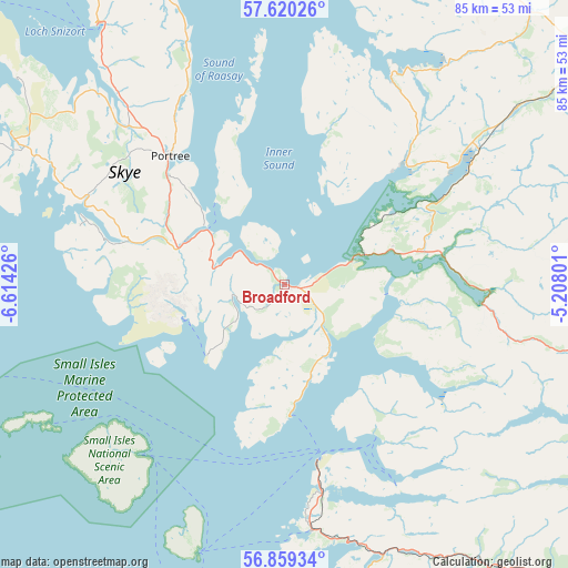 Broadford on map