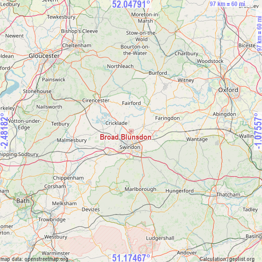 Broad Blunsdon on map