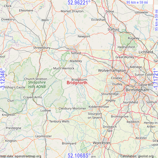 Bridgnorth on map