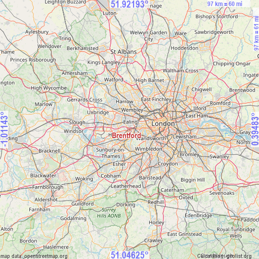 Brentford on map