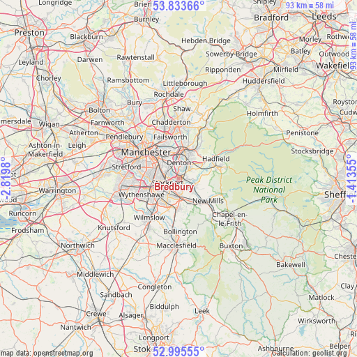 Bredbury on map