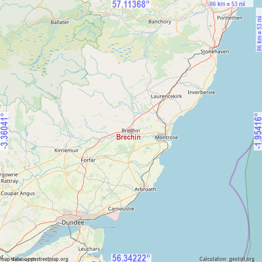 Brechin on map