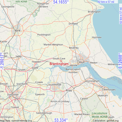 Brantingham on map