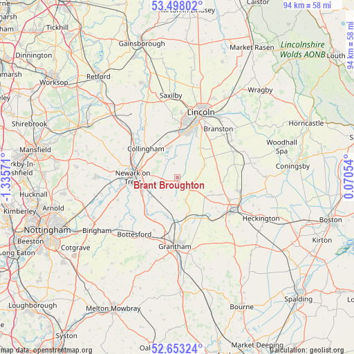 Brant Broughton on map