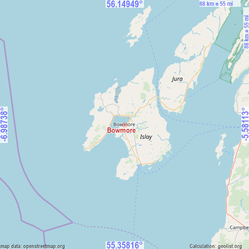 Bowmore on map