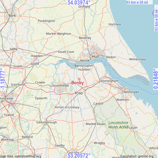 Bonby on map