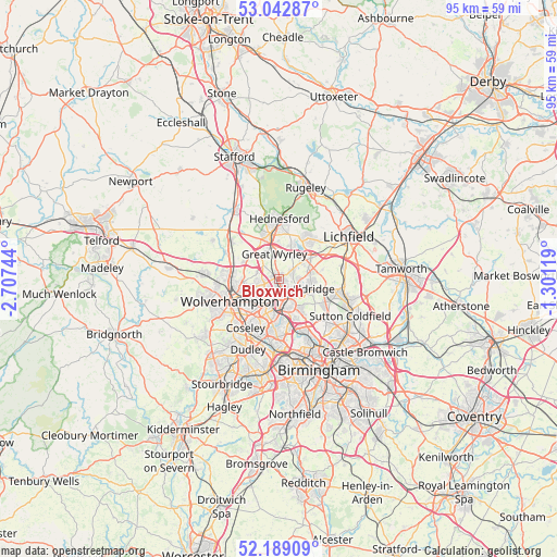 Bloxwich on map