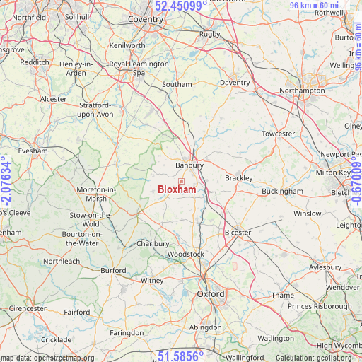 Bloxham on map